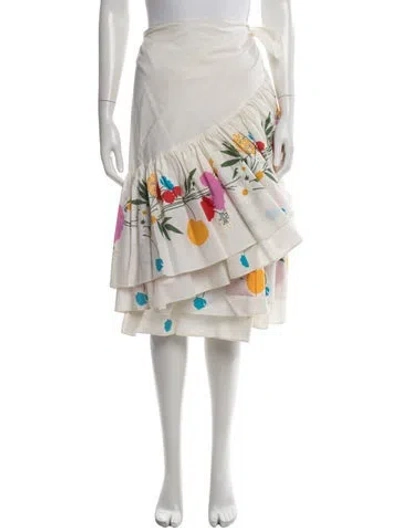 Pre-owned Vintage - Unbranded Vintage Midi Length Skirt In White