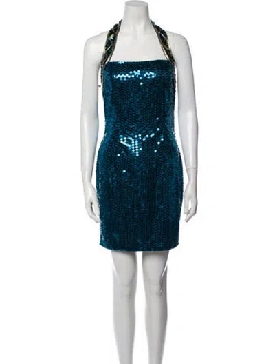 Pre-owned Vintage - Unbranded Vintage Mini Dress In Blue