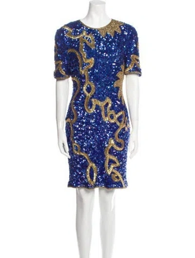Pre-owned Vintage - Unbranded Vintage Mini Dress In Blue