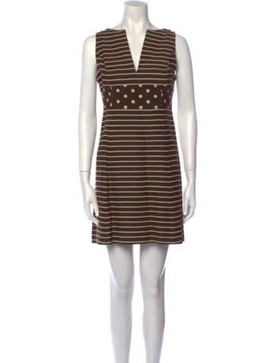 Pre-owned Vintage - Unbranded Vintage Mini Dress In Brown