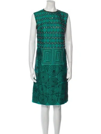 Pre-owned Vintage - Unbranded Vintage Mini Dress In Green