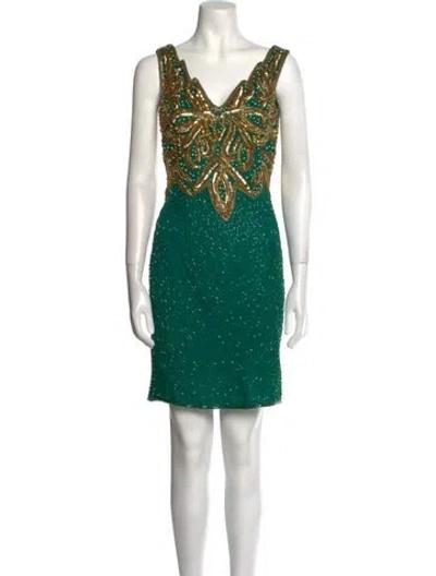 Pre-owned Vintage - Unbranded Vintage Mini Dress In Green