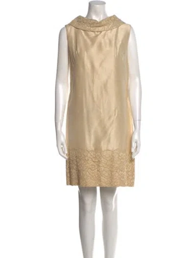 Pre-owned Vintage - Unbranded Vintage Mini Dress In Neutral