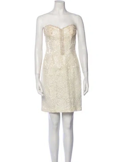 Pre-owned Vintage - Unbranded Vintage Mini Dress In Neutral