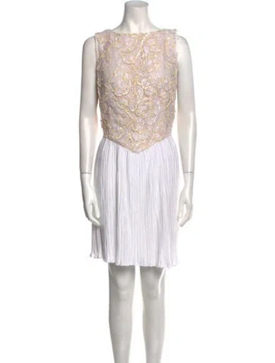 Pre-owned Vintage - Unbranded Vintage Mini Dress In Neutral