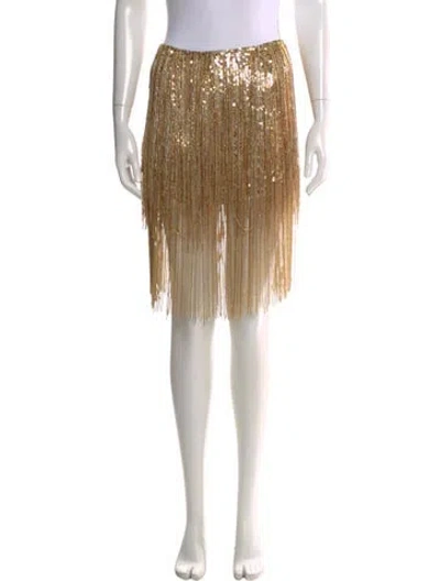 Pre-owned Vintage - Unbranded Vintage Mini Skirt In Gold