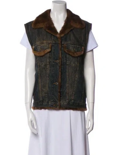 Pre-owned Vintage - Unbranded Vintage Mink Blouse In Blue