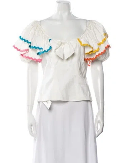 Pre-owned Vintage - Unbranded Vintage Off-the-shoulder Blouse In White
