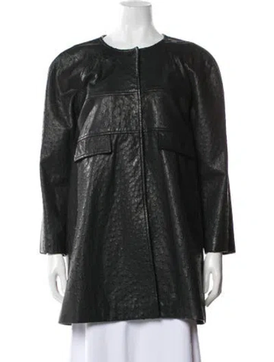 Pre-owned Vintage - Unbranded Vintage Ostrich Coat In Black