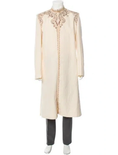 Pre-owned Vintage - Unbranded Vintage Paisley Print Overcoat In Neutral