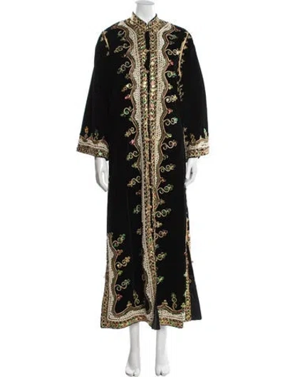 Pre-owned Vintage - Unbranded Vintage Patterned Coat In Black