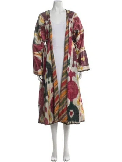 Pre-owned Vintage - Unbranded Vintage Patterned Coat In Burgundy