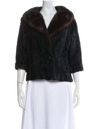 Pre-owned Vintage - Unbranded Vintage Persian Lamb Faux Fur Coat In Black