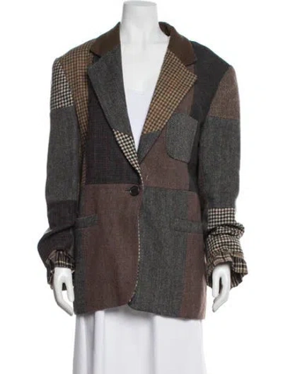 Pre-owned Vintage - Unbranded Vintage Plaid Print Blazer In Multi