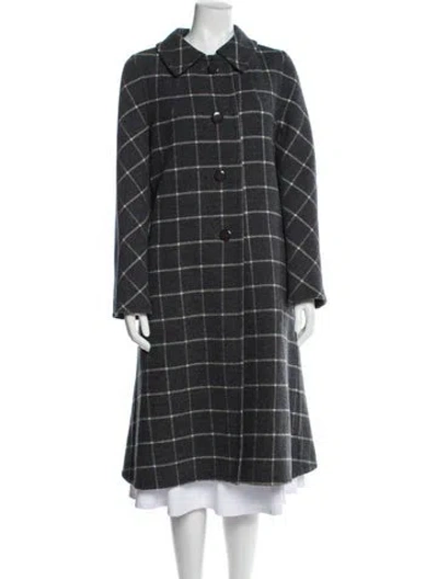 Pre-owned Vintage - Unbranded Vintage Plaid Print Coat In Gray