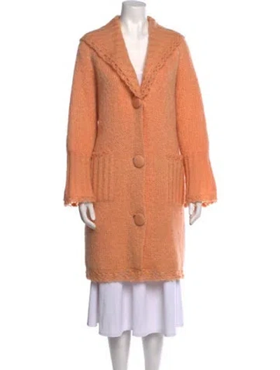 Pre-owned Vintage - Unbranded Vintage Plunge Neckline Sweater In Orange