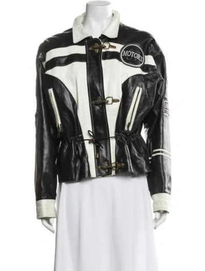 Pre-owned Vintage - Unbranded Vintage Printed Biker Jacket In Multi