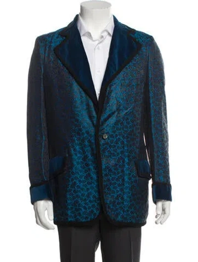 Pre-owned Vintage - Unbranded Vintage Printed Blazer In Blue