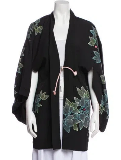 Pre-owned Vintage - Unbranded Vintage Printed Coat In Black
