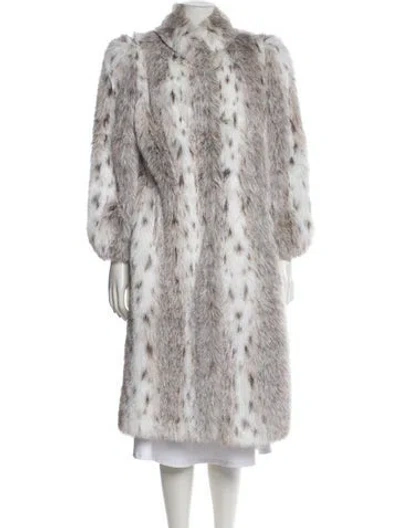 Pre-owned Vintage - Unbranded Vintage Printed Faux Fur Coat In Neutral