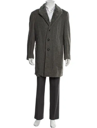 Pre-owned Vintage - Unbranded Vintage Printed Overcoat In Black