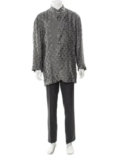 Pre-owned Vintage - Unbranded Vintage Printed Overcoat In Gray
