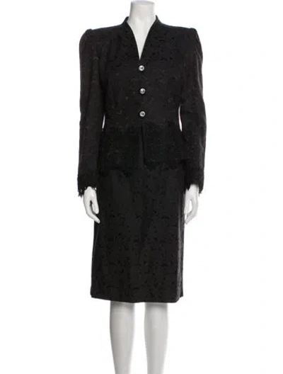 Pre-owned Vintage - Unbranded Vintage Printed Skirt Set In Black