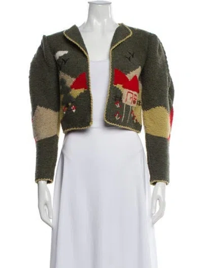 Pre-owned Vintage - Unbranded Vintage Printed Sweater In Green