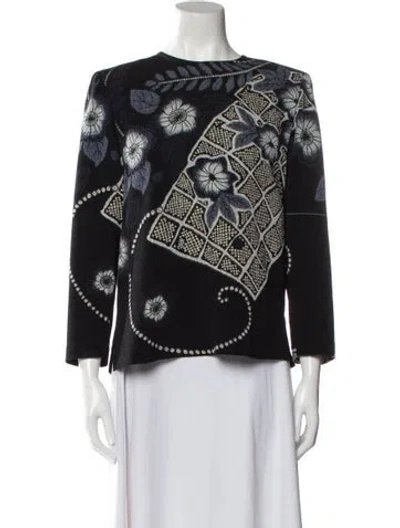 Pre-owned Vintage - Unbranded Vintage Printed Top In Black