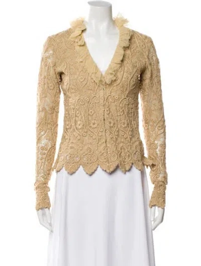 Pre-owned Vintage - Unbranded Vintage Ralph Lauren Blouse In Neutral