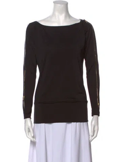 Pre-owned Vintage - Unbranded Vintage Scoop Neck Top In Black