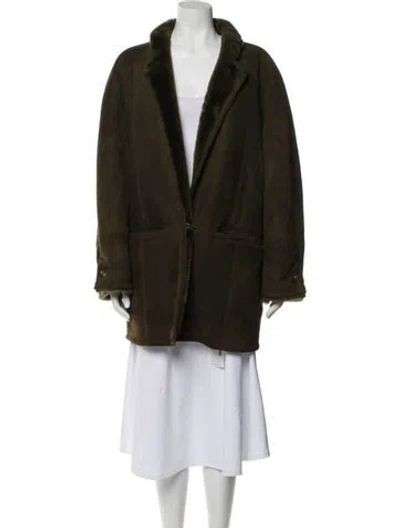 Pre-owned Vintage - Unbranded Vintage Shearling Faux Fur Coat In Green