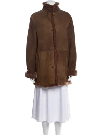 Pre-owned Vintage - Unbranded Vintage Shearling Utility Jacket In Brown