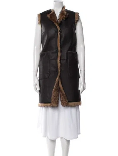 Pre-owned Vintage - Unbranded Vintage Shearling Vest In Brown