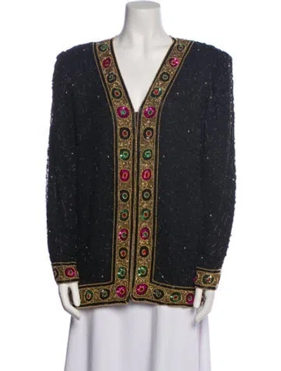 Pre-owned Vintage - Unbranded Vintage Silk Evening Jacket In Black