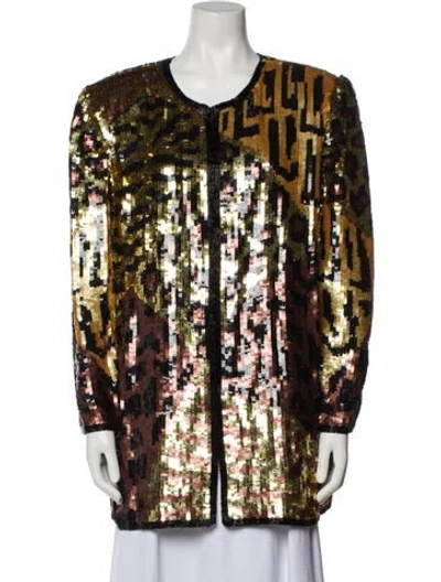 Pre-owned Vintage - Unbranded Vintage Silk Evening Jacket In Brown