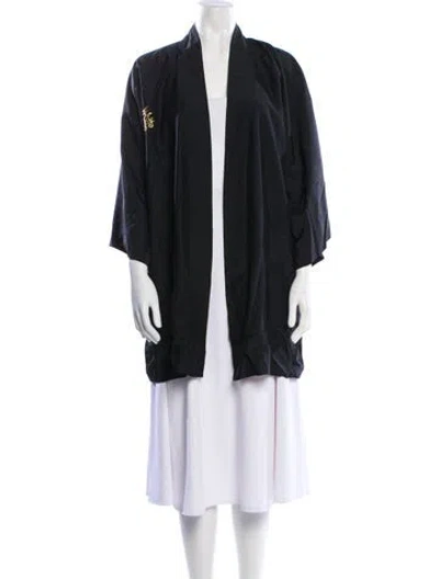 Pre-owned Vintage - Unbranded Vintage Silk Robe In Black