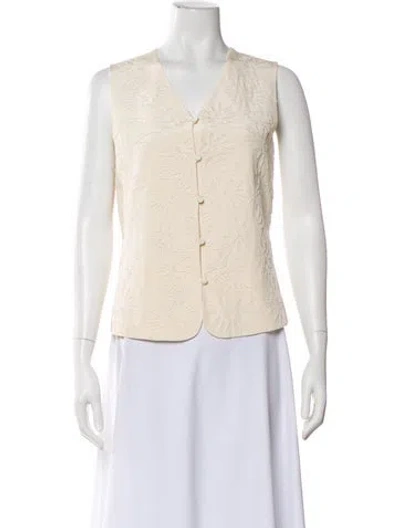 Pre-owned Vintage - Unbranded Vintage Silk Vest In Neutral