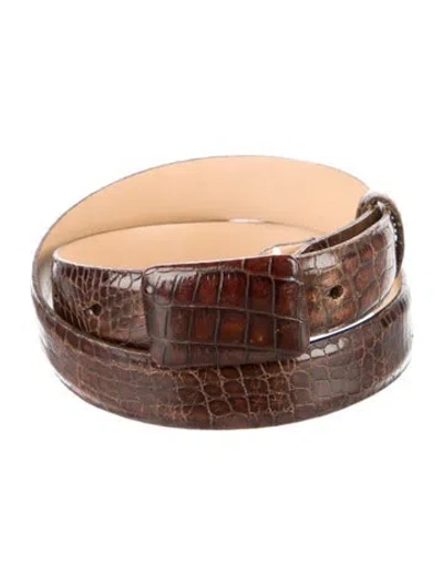 Pre-owned Vintage - Unbranded Vintage Skinny Belt In Brown