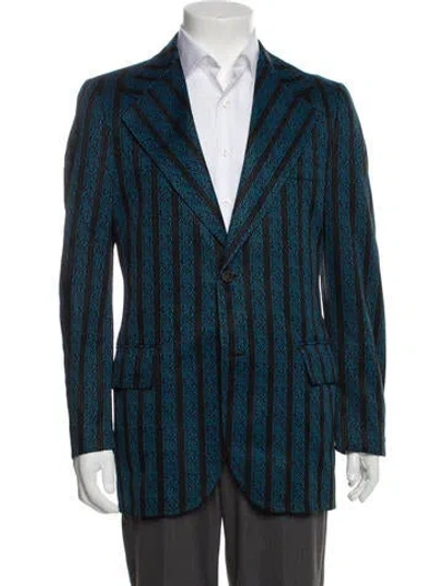 Pre-owned Vintage - Unbranded Vintage Striped Blazer In Blue