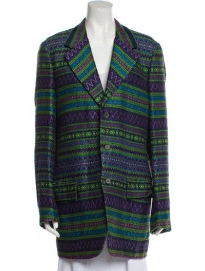 Pre-owned Vintage - Unbranded Vintage Striped Blazer In Purple