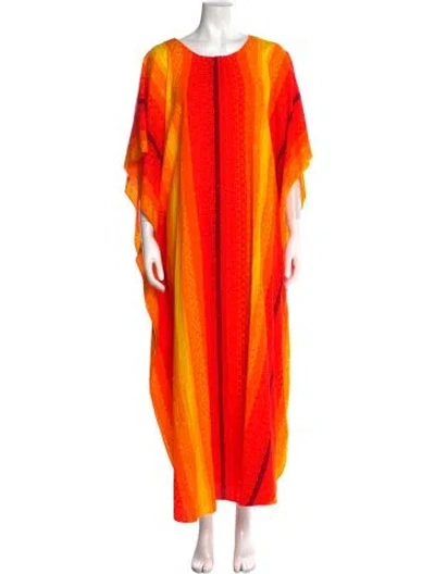 Pre-owned Vintage - Unbranded Vintage Striped Poncho In Orange