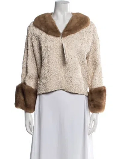 Pre-owned Vintage - Unbranded Vintage Tweed Pattern Evening Jacket In Neutral