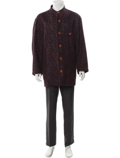 Pre-owned Vintage - Unbranded Vintage Tweed Pattern Overcoat In Purple