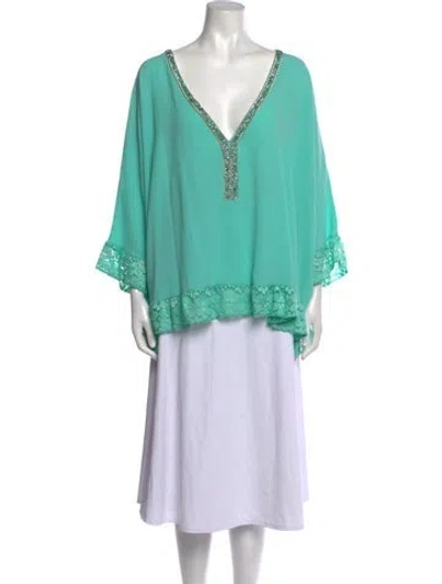 Pre-owned Vintage - Unbranded Vintage V-neck Tunic In Green