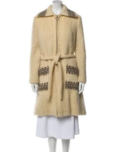 Pre-owned Vintage - Unbranded Vintage Wool Faux Fur Coat In Neutral