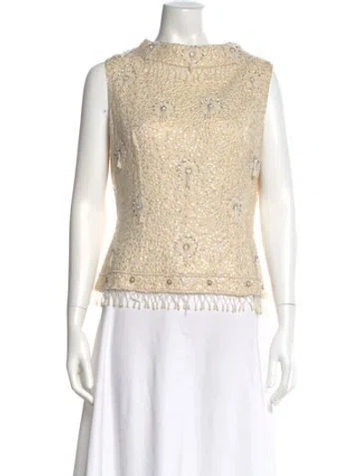 Pre-owned Vintage - Unbranded Vintage Wool Top In Neutral