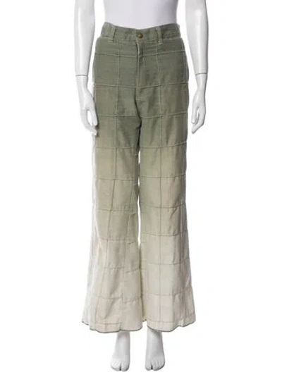 Pre-owned Vintage - Unbranded Wide Leg Pants In Green
