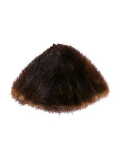 Pre-owned Vintage - Unbranded Winter Mink Hat In Brown