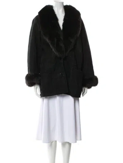 Pre-owned Vintage - Unbranded Wool Fur Jacket In Brown